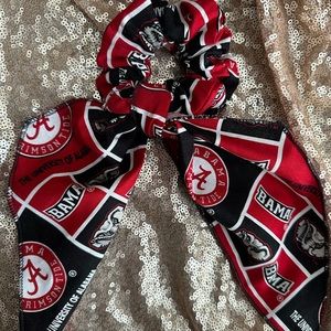 University of Alabama Crimson Tide Hair Scrunchie W/Scarf Handmade